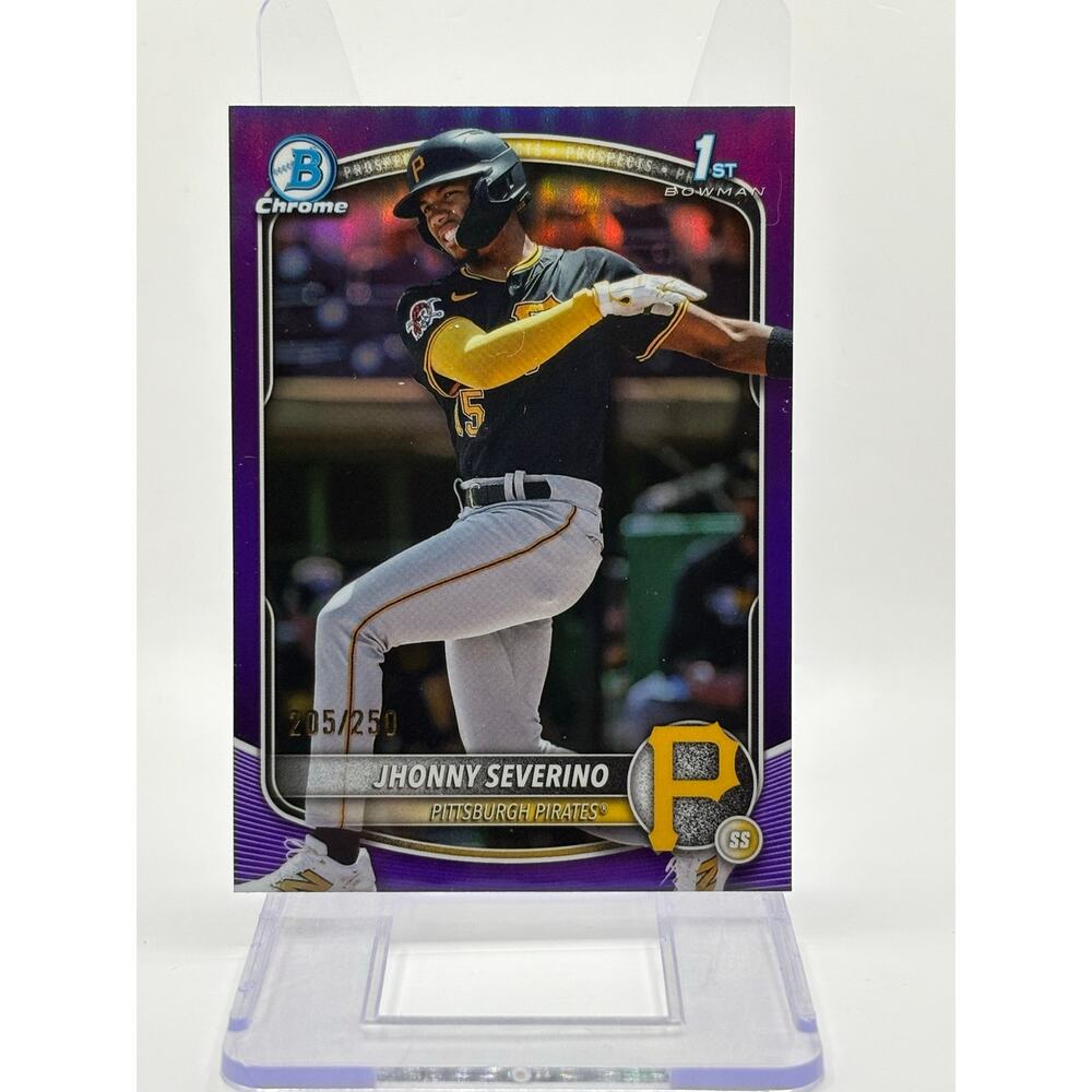 2025 Bowman Chrome Jhonny Severino 1st Purple Refractor 205/250 SP Pirates